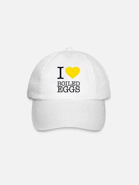I LOVE BOILED EGGS Eier - Baseballkappe - Weiß/Weiß