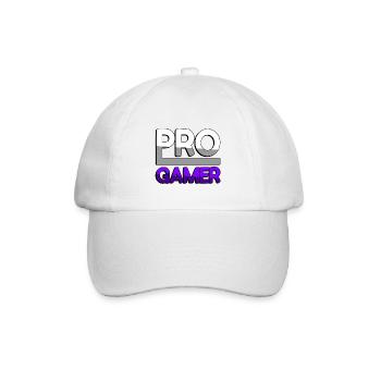PRO GAMER (Lila) - Gaming - Baseballkappe - Weiß/Weiß - Vorne