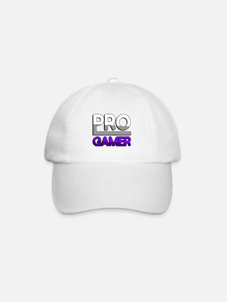 PRO GAMER (Lila) - Gaming - Baseballkappe - Weiß/Weiß
