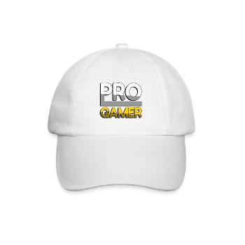 PRO GAMER (Gelb) - Gaming - Baseballkappe - Weiß/Weiß - Vorne