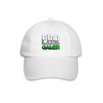 PRO GAMER (Grün) - Gaming - Baseballkappe - Weiß/Weiß - Vorne
