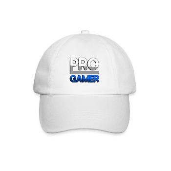 PRO GAMER (Blau) - Gaming - Baseballkappe - Weiß/Weiß - Vorne