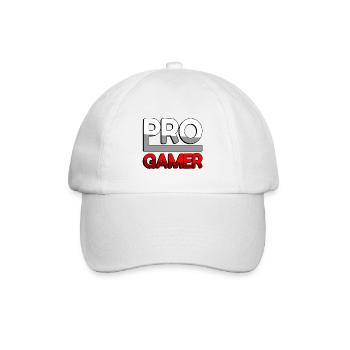 PRO GAMER (Rot) - Gaming - Baseballkappe - Weiß/Weiß - Vorne