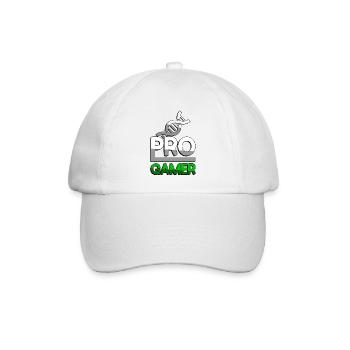 PRO GAMER (Grün) + DNA - Gaming - Baseballkappe - Weiß/Weiß - Vorne