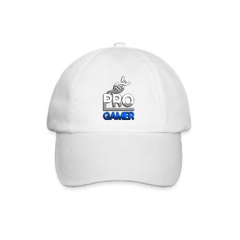 PRO GAMER (Blau) + DNA - Gaming - Baseballkappe - Weiß/Weiß - Vorne