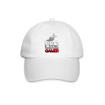 PRO GAMER (Rot) + DNA - Gaming - Baseballkappe - Weiß/Weiß - Vorne