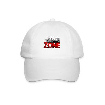 GAMER ZONE (Rot) - Gaming - Baseballkappe - Weiß/Weiß - Vorne