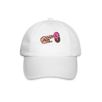 Nachspeise Donut Süßigkeiten Lecker Naschen - Baseballkappe - Weiß/Weiß - Vorne