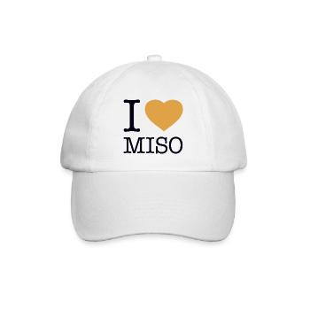 I LOVE MISO Sushi - Baseballkappe - Weiß/Weiß - Vorne