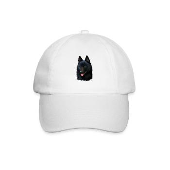 Schipperke Hund Aquarell Illustration - Baseballkappe - Weiß/Weiß - Vorne
