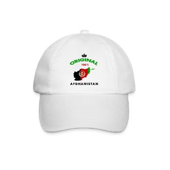 Afghanistan Original 100% Flaggen Design - Baseballkappe - Weiß/Weiß - Vorne