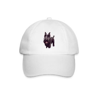 Mittelschnauze Standard Schnauzer Hund Illustration - Baseballkappe - Weiß/Weiß - Vorne