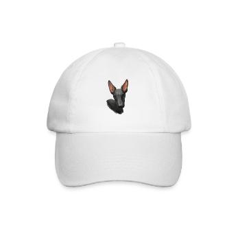 Peruanischer haarloser Hund Aquarell Illustration - Baseballkappe - Weiß/Weiß - Vorne