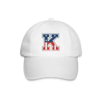 Buchstabe K USA - Baseballkappe - Weiß/Weiß - Vorne