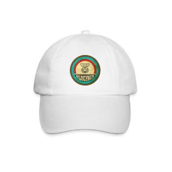 Wildschwein Vintage Design - Baseballkappe - Weiß/Weiß - Vorne