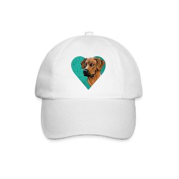 Rhodesian Ridgeback - Baseballkappe - Weiß/Weiß - Vorne