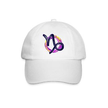 Astronomie Esoterik Steinbock Tierkreis Horoskop - Baseballkappe - Weiß/Weiß - Vorne