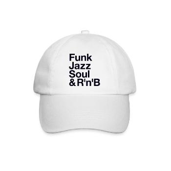 Funk Jazz Soul Music Musik - Baseballkappe - Weiß/Weiß - Vorne