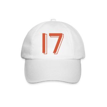Trikotnummer 17 - Baseballkappe - Weiß/Weiß - Vorne