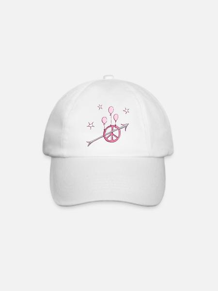 Peace Pfeil Frieden in pink - Baseballkappe - Weiß/Weiß
