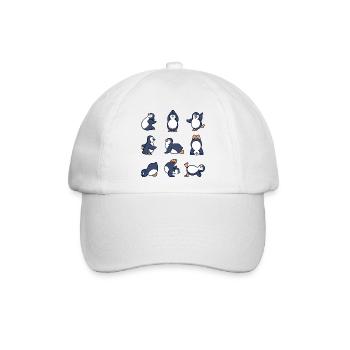 Vögel Piguin Südpol Tanzen Tier Seevogel - Baseballkappe - Weiß/Weiß - Vorne