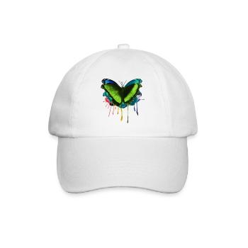 Schmetterling bunt regenbogen fly von Mrs Erdnuss - Baseballkappe - Weiß/Weiß - Vorne