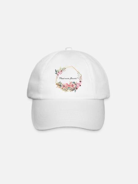 Plant more flowers - Baseballkappe - Weiß/Weiß