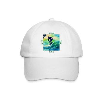 Surfer auf Farbwellen - Baseballkappe - Weiß/Weiß - Vorne