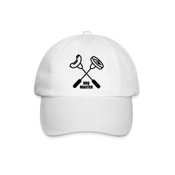 BBQ Master mit zwei gekreuzten Gabeln - Baseballkappe - Weiß/Weiß - Vorne