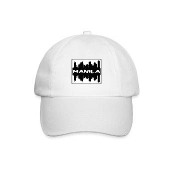 Manila Philippinen Skyline Silhouette Reisen Souve - Baseballkappe - Weiß/Weiß - Vorne