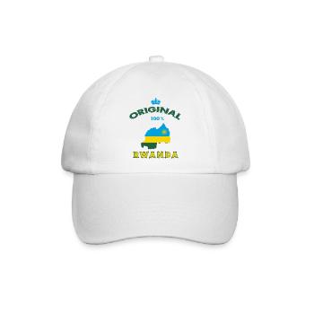 Ruanda Original 100% Flaggen Design - Baseballkappe - Weiß/Weiß - Vorne