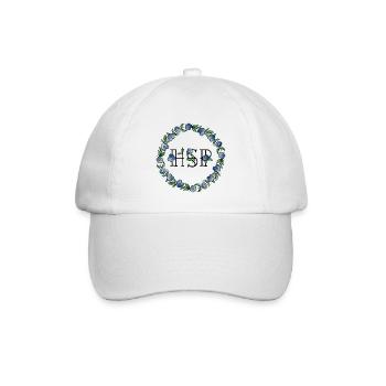 HSP - hoch sensible Person Vergissmeinnicht Rahmen - Baseballkappe - Weiß/Weiß - Vorne