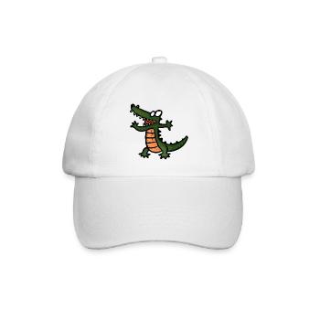 Krokodil-Reptil - Baseballkappe - Weiß/Weiß - Vorne