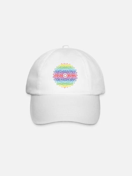 Mandala - Baseballkappe - Weiß/Weiß