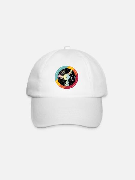 Musik Schallplatte Retro - Baseballkappe - Weiß/Weiß