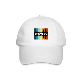 Chengdu China Skyline Silhouette Reise Souvenir - Baseballkappe - Weiß/Weiß - Vorne