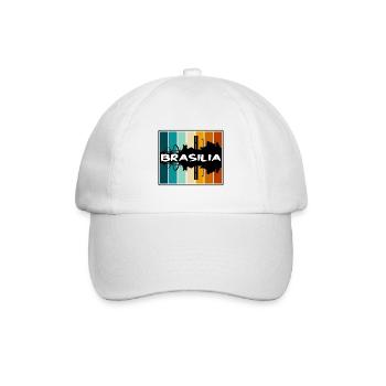 Brasilia Brasilien Skyline Silhouette Reisesouvenir - Baseballkappe - Weiß/Weiß - Vorne