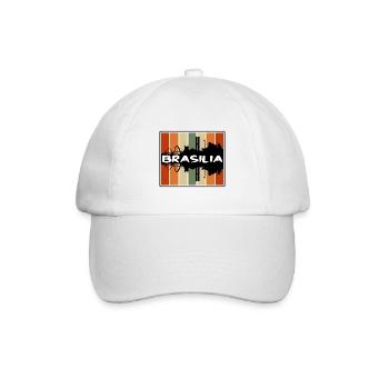 Brasilia Brasilien Skyline Silhouette Reisesouvenir - Baseballkappe - Weiß/Weiß - Vorne
