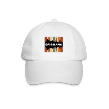 Brisbane Australien Skyline Silhouette Reisen Souve - Baseballkappe - Weiß/Weiß - Vorne