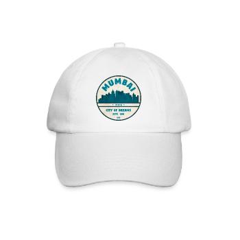 Mumbai Stadt der Träume Skyline - Baseballkappe - Weiß/Weiß - Vorne