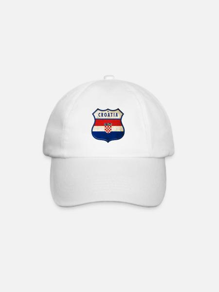 Kroatien Flaggen Wappen Design - Baseballkappe - Weiß/Weiß