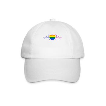 Lgbt Herz Pride Gay Homo Sexualität Menschenrechte - Baseballkappe - Weiß/Weiß - Vorne