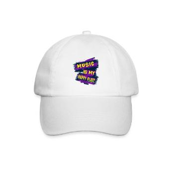 Musik ist mein Lieblingsplatz - Baseballkappe - Weiß/Weiß - Vorne