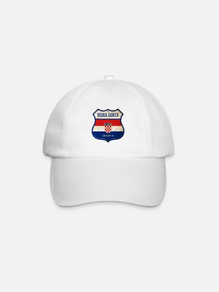 Velika Gorica Kroatien Flaggen Wappen Design - Baseballkappe - Weiß/Weiß