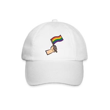 Regenbogenfahne Lgbt Rechte Homosexueller Stolz - Baseballkappe - Weiß/Weiß - Vorne