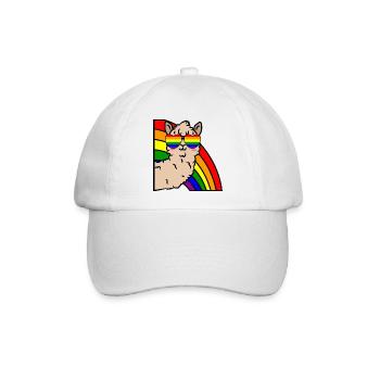 Cool Lama Transgender Lgbt Regenbogen Sexualität - Baseballkappe - Weiß/Weiß - Vorne