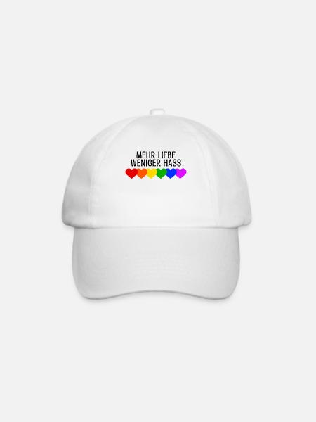 Regenbogen Herz Lgbt Bisexuell Statement - Baseballkappe - Weiß/Weiß