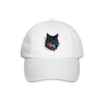 Wolfszeichnung für alle Tierfreunde - Baseballkappe - Weiß/Weiß - Vorne