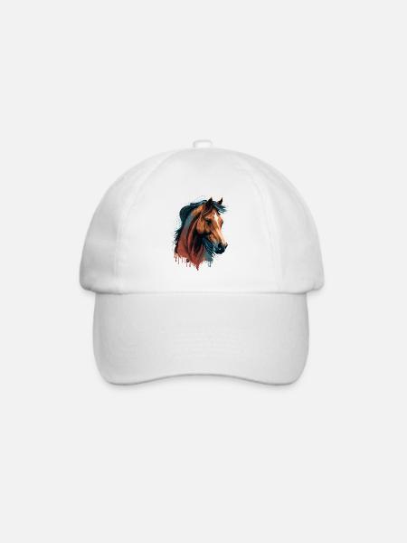Kopf einer Stute - Baseballkappe - Weiß/Weiß