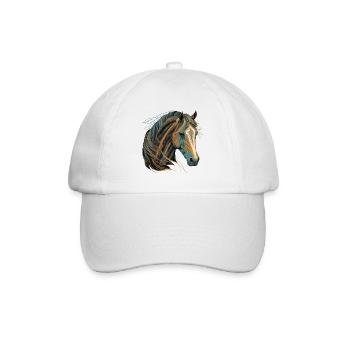 Pferdeliebhaber - Baseballkappe - Weiß/Weiß - Vorne